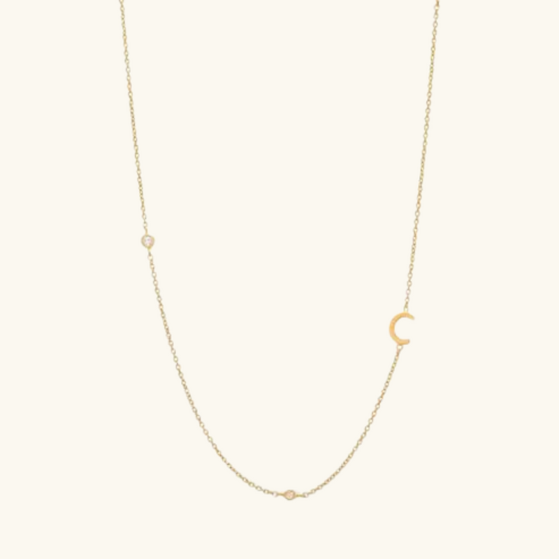 Gold letter necklace | Adeline