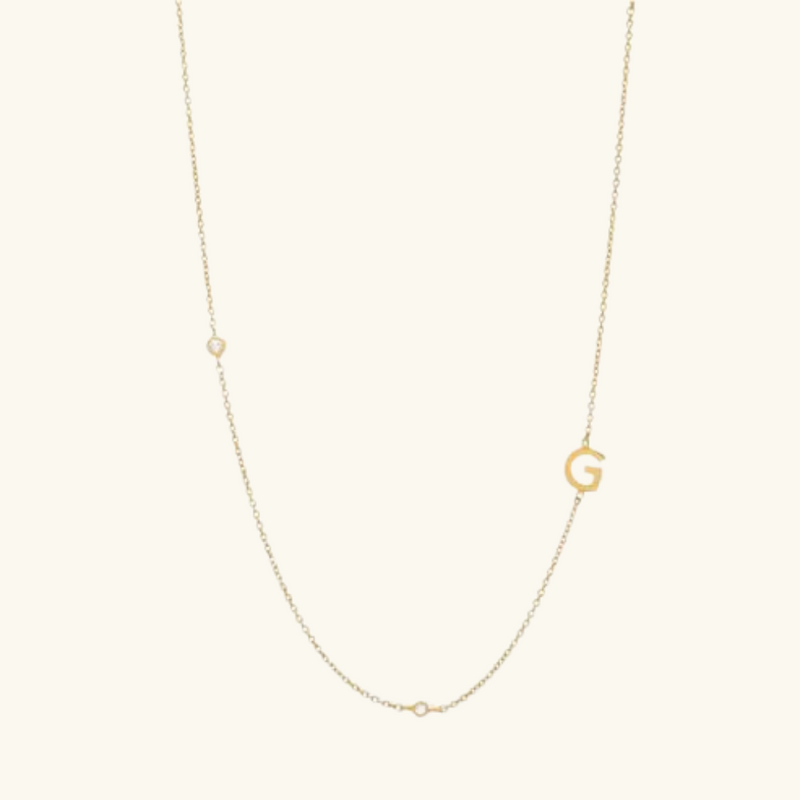Gold letter necklace | Adeline