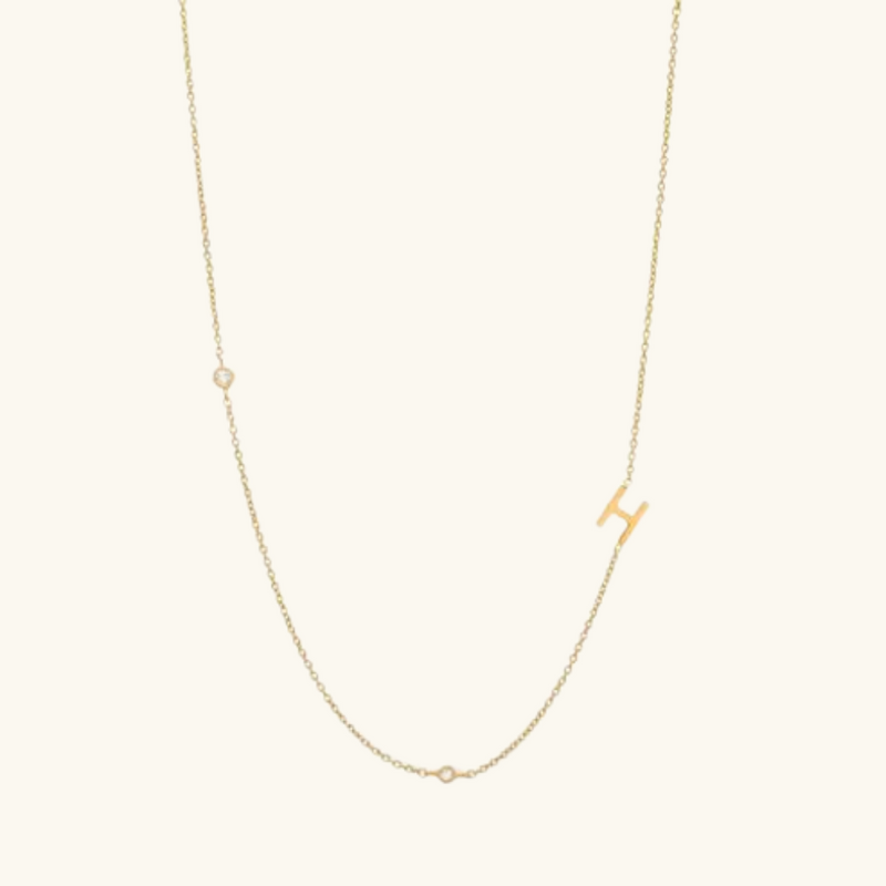 Gold letter necklace | Adeline