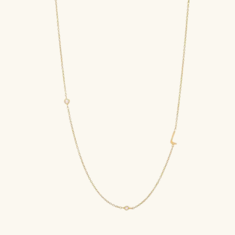 Gold letter necklace | Adeline