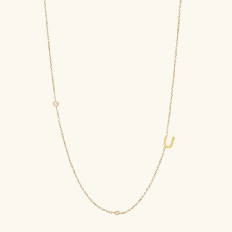 Gold letter necklace | Adeline