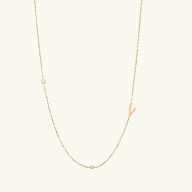 Gold letter necklace | Adeline