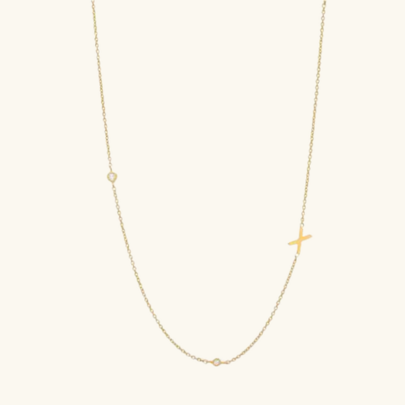Gold letter necklace | Adeline