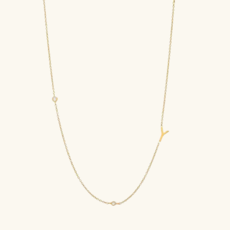 Gold letter necklace | Adeline