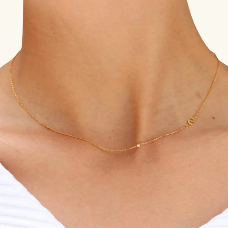 Gold letter necklace | Adeline