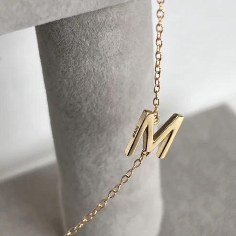Gold letter necklace | Adeline