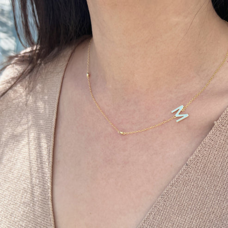Gold letter necklace | Adeline