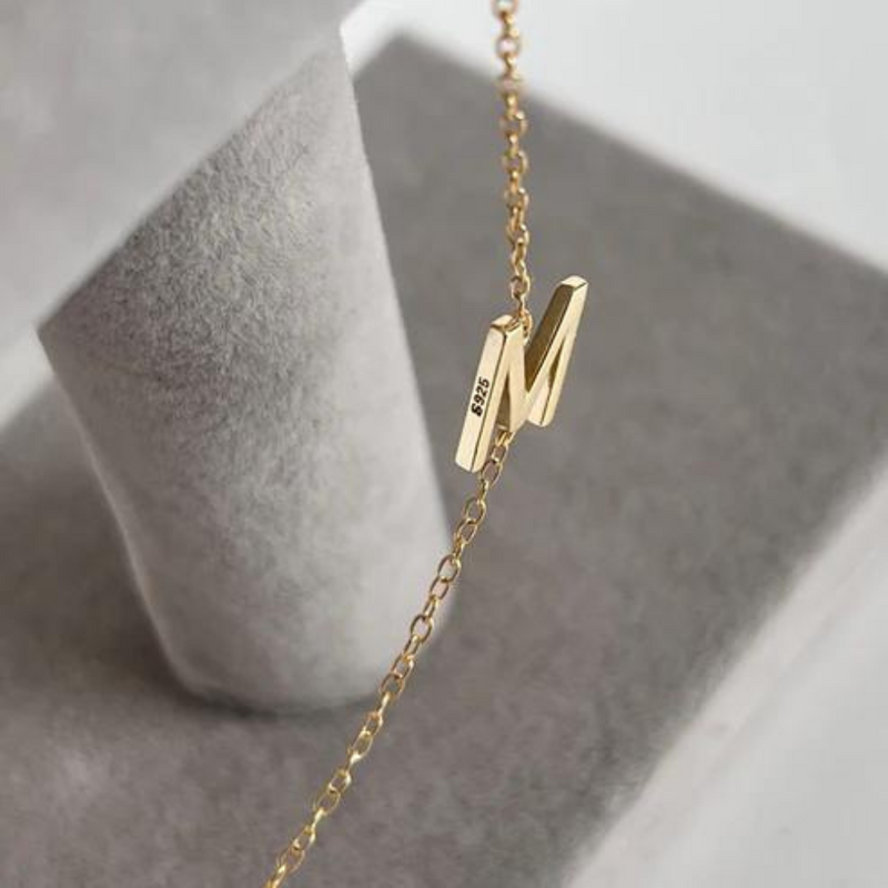 Gold letter necklace | Adeline