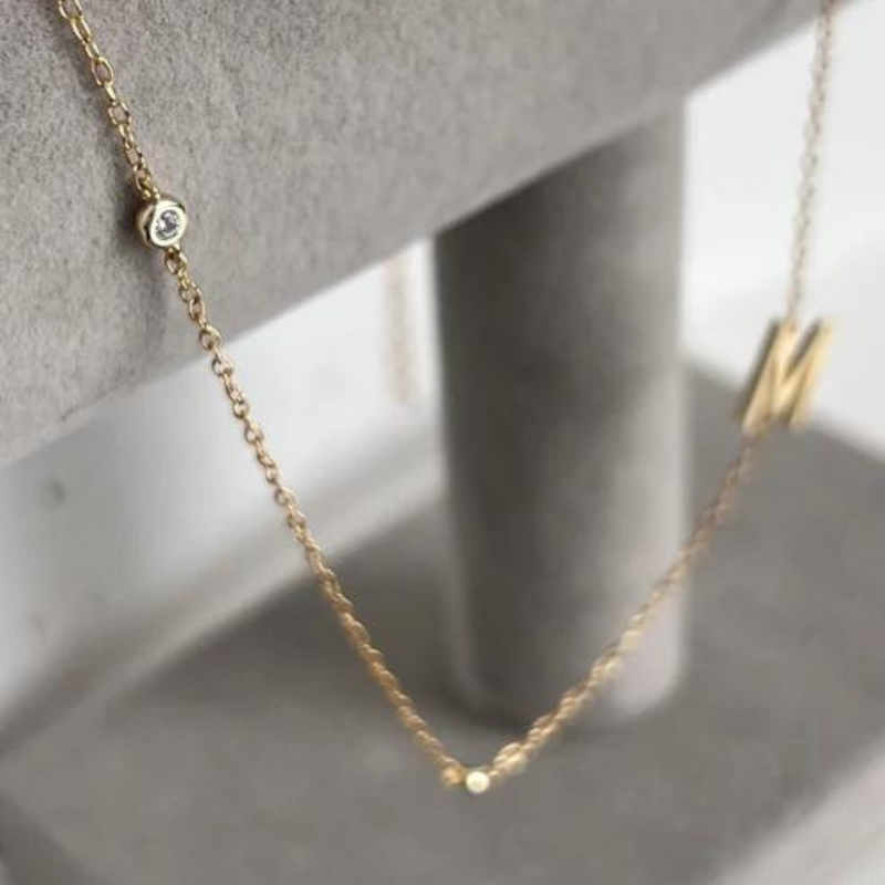 Gold letter necklace | Adeline